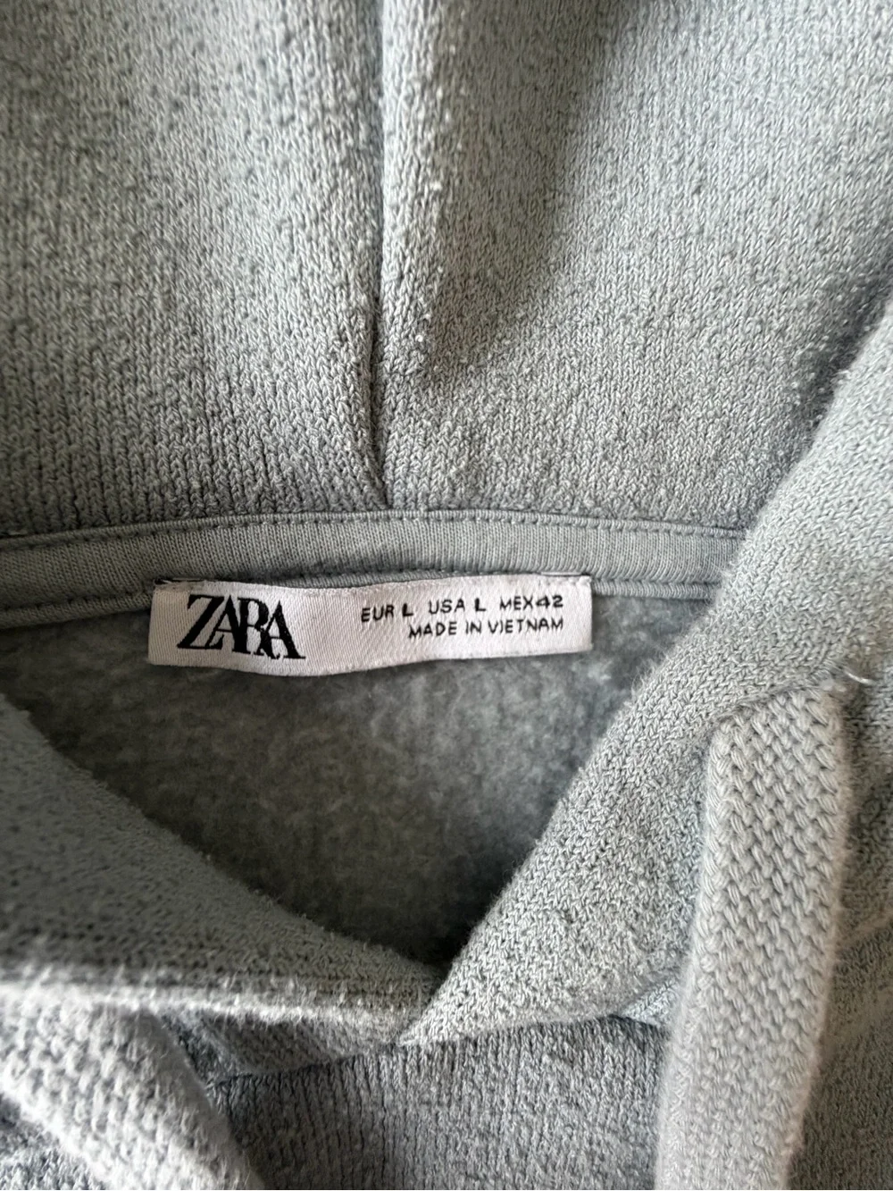 ZARA Men's Light Gray Sweatshirt Hoodie